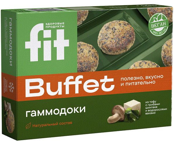 Тофу-котлеты с грибами шиитаки и вакамэ Гаммодоки Fit Buffet 280г